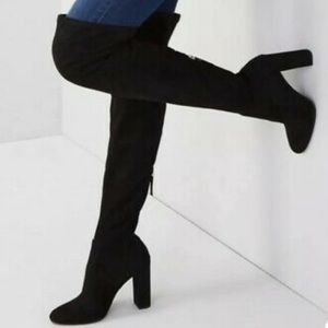 Steve Madden Emotions Black Sude Over The Knee Boots
